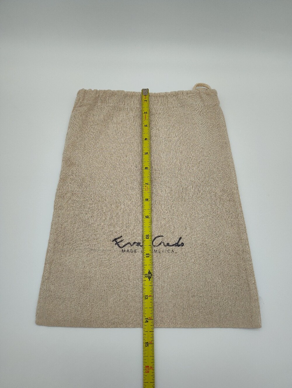 EVA CREDO Made in America Linen Drawstring Dust Bag Beige Storage Pouch EUC - Picture 5 of 6